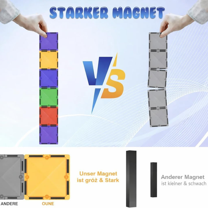 Desire Deluxe Magnetische Bausteine Magnet Montessori Spielzeug für Kinder, Magnetbausteine für Jung