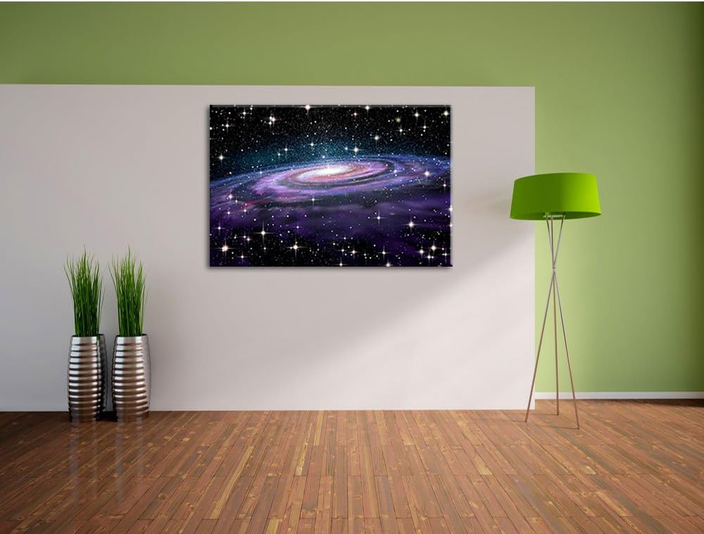 Spiralgalaxie im Weltall, Format: 100x70 auf Leinwand, XXL riesige Bilder fertig gerahmt mit Keilrah