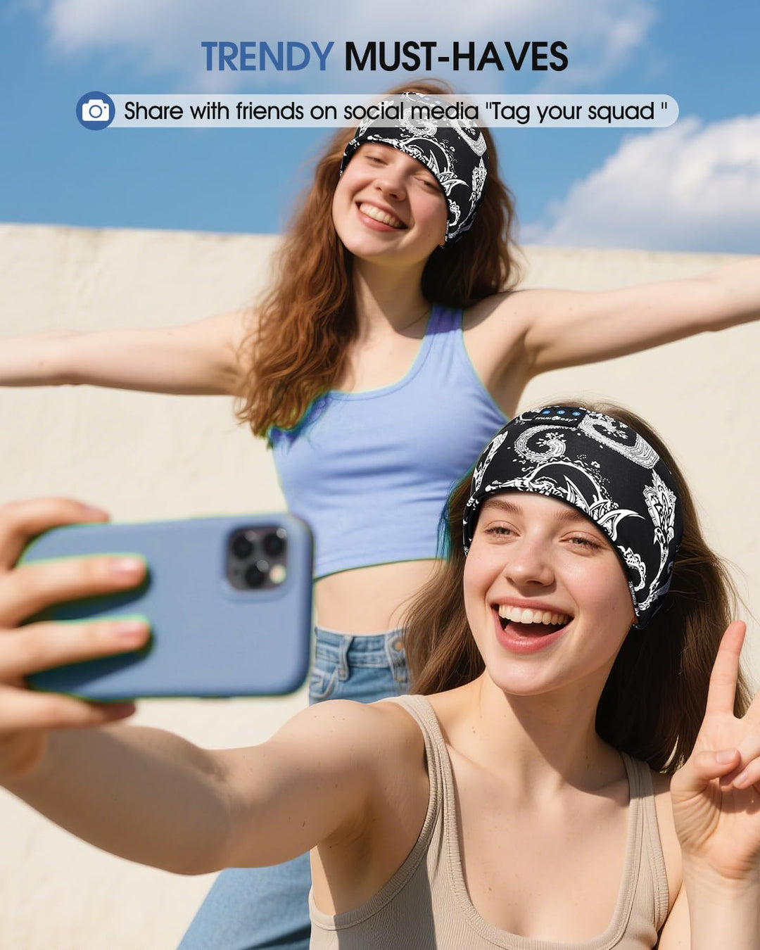 MUSICOZY Schlafkopfhörer Bluetooth 5.4, Bequem &amp; Ultraleicht Stirnband kopfhörer zum Schlafen mit Hi