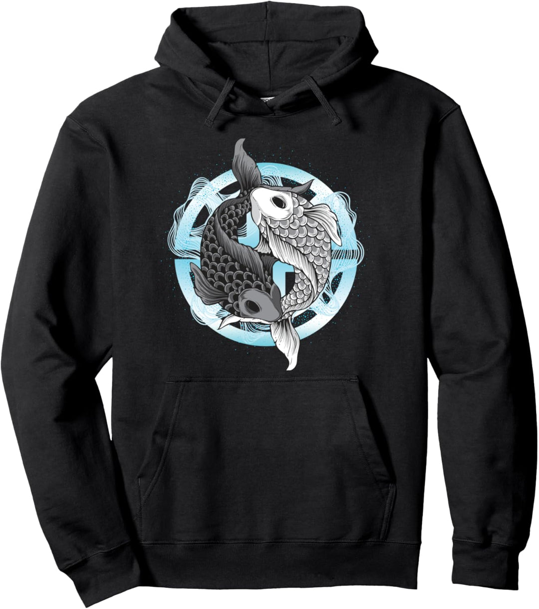 Fisch Yin und Yang Meditation Fischer Angeln Angler Geschenk Pullover Hoodie