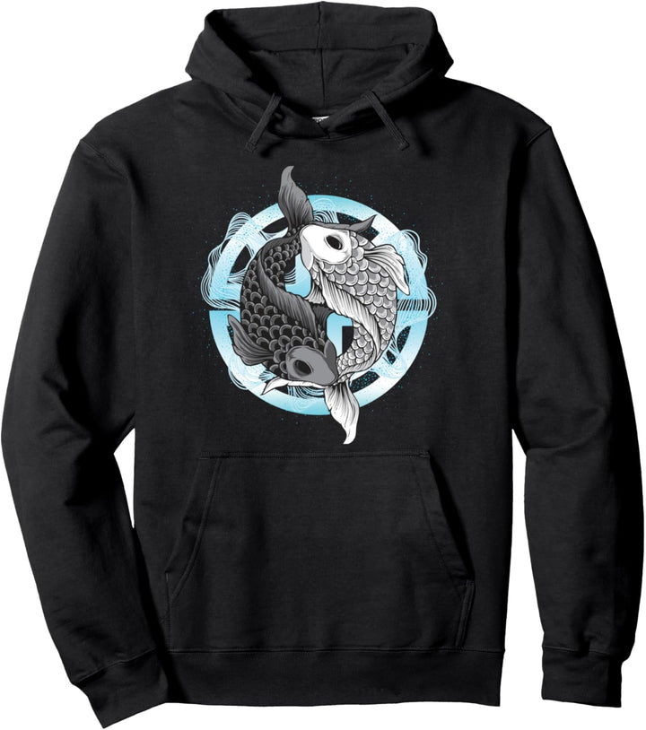 Fisch Yin und Yang Meditation Fischer Angeln Angler Geschenk Pullover Hoodie