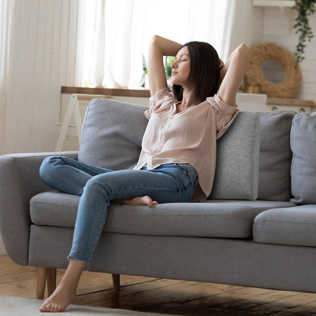 GOFORIT Ergonomisches Rückenkissen für Sofa & Sessel - Zweilagiges Memory-Schaum Lendenkissen mit fe
