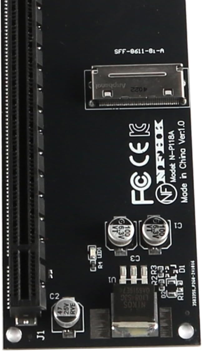 Oculink SFF-8612 8611 zu PCI-Express PCIE 16X Erweiterungskarte mit ATX 24pin Stromanschluss für Ext