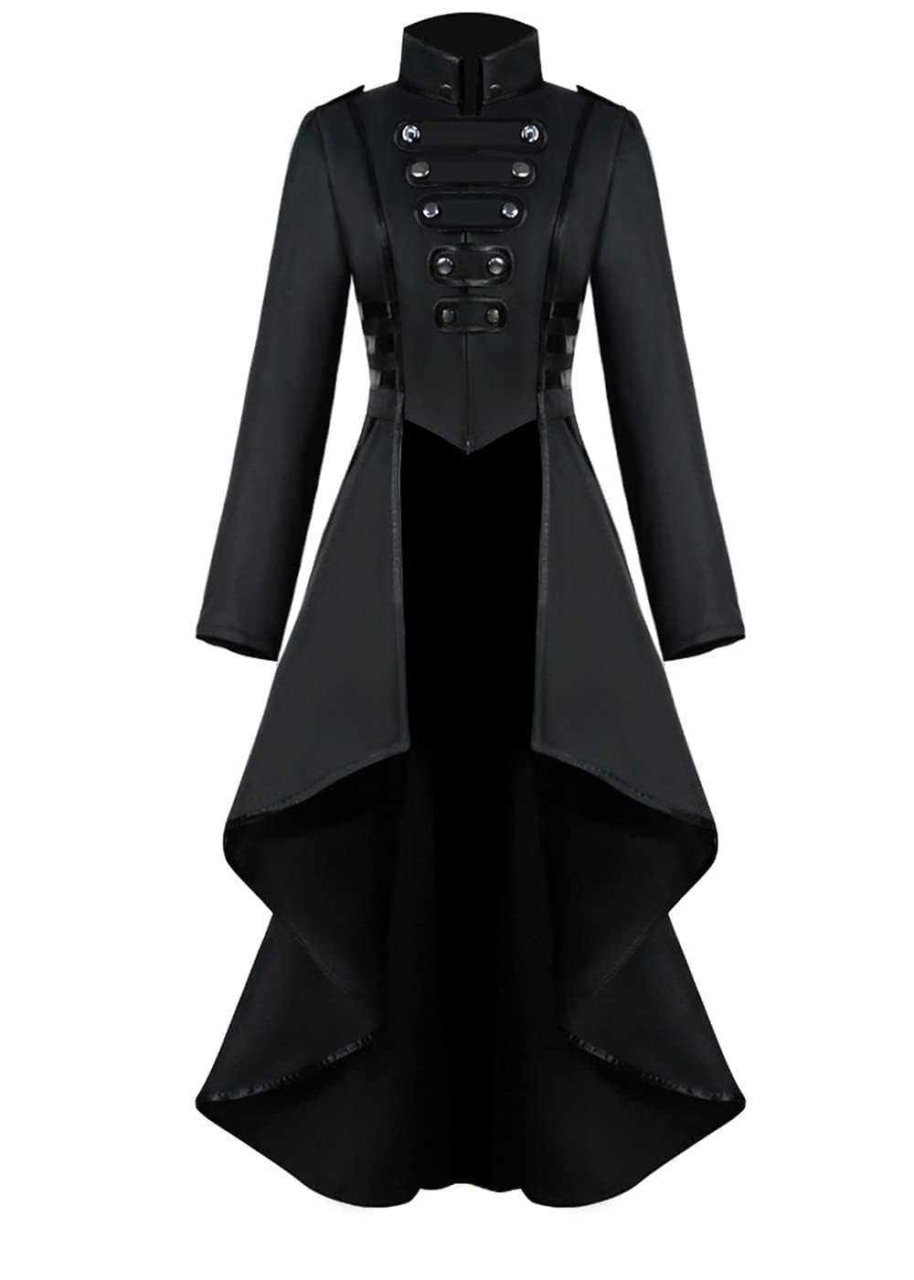 Damen Steampunk Vintage Frack Jacke Unregelmässiger Saum Gothic Kleidung Viktorianischer Gehrock Lan