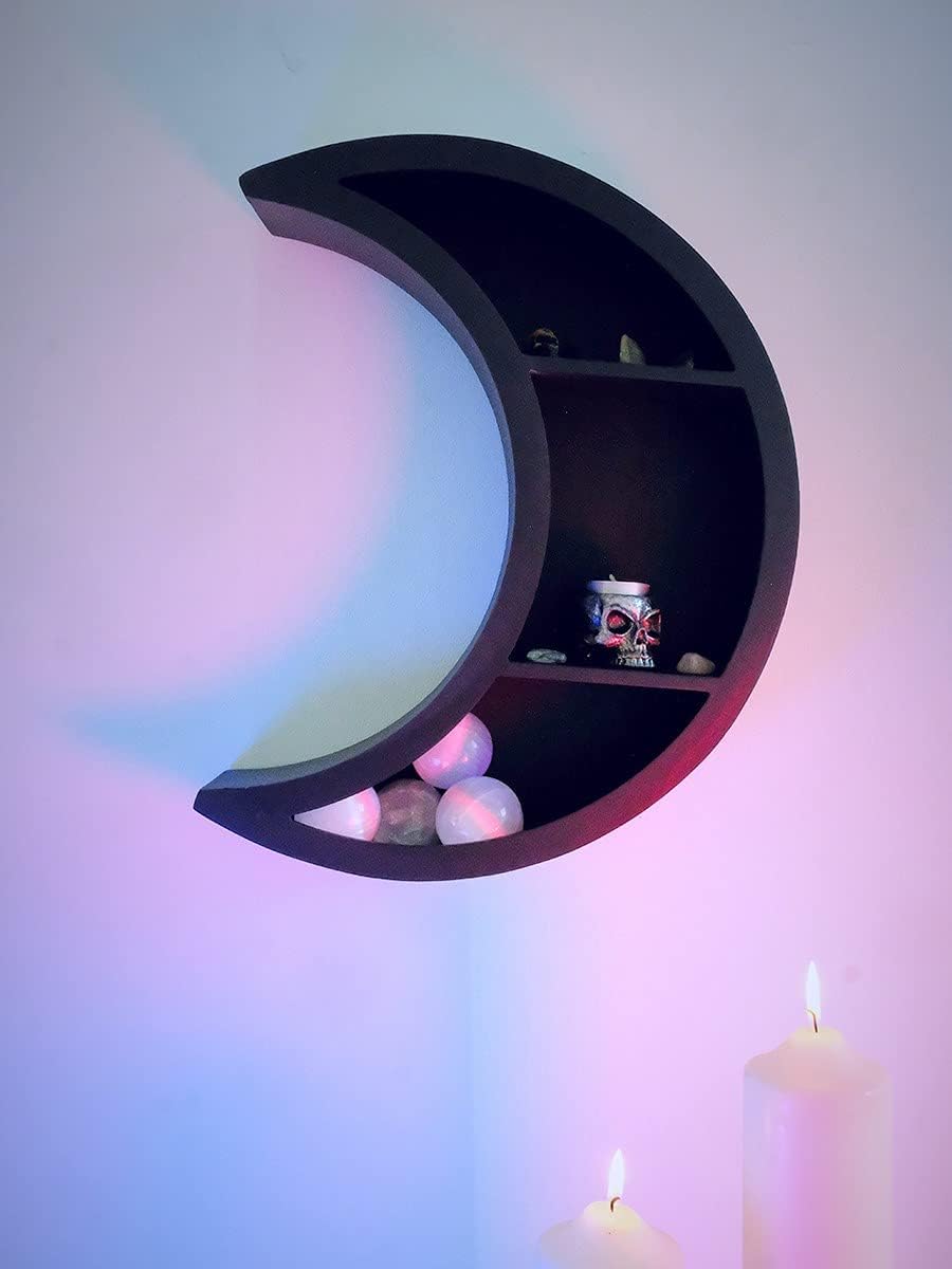 Crescent Moon Wooden Shelf (4/8)