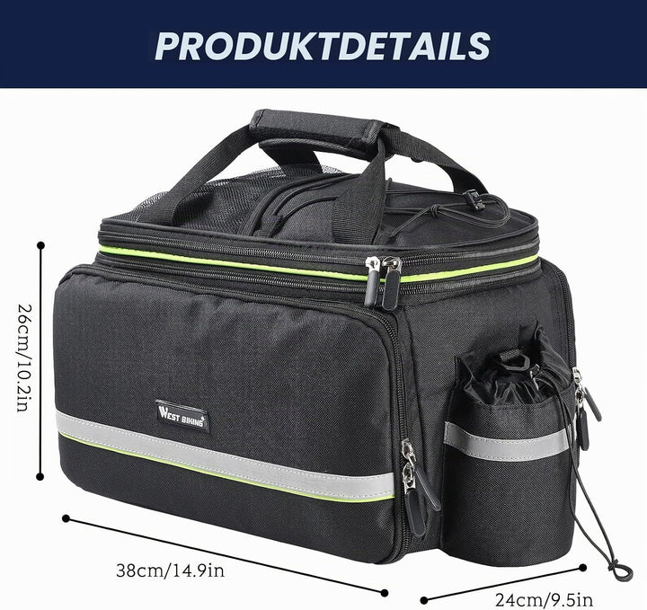 UBORSE 3in1 Fahrradtasche für Gepäckträger 35L Wasserdicht Fahrrad Gepäckträgertasche Reflektierend