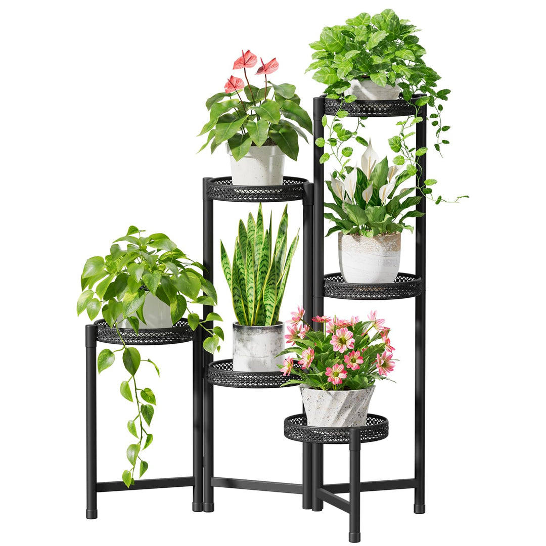 iDavosic.ly Pflanzenständer Metall mit 6 Etagen, Blumenständer Pflanzenregal Blumenregal Indoor Outd