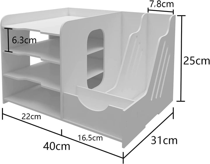 PUNCIA Dokumentenablage A4 Briefablage Ablagefächer PVC Schreibtisch Datei Organizer Papierablage Ak
