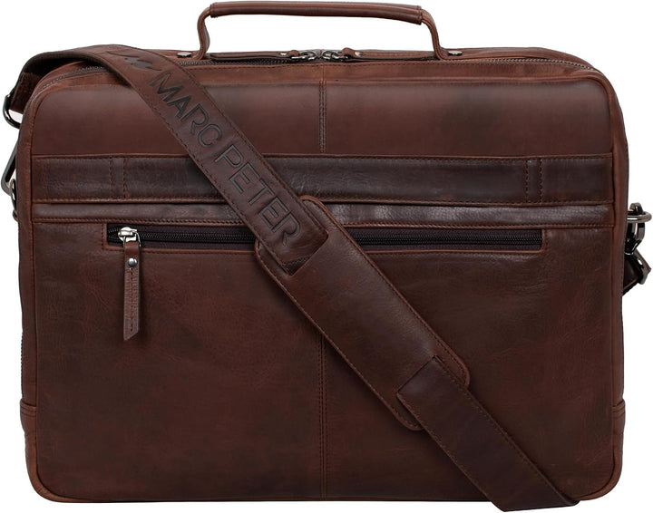 Marc Peter® Laptoptasche Auckland 15,6 Zoll Leder I Umhängetasche für Laptop I Aktentasche für Noteb