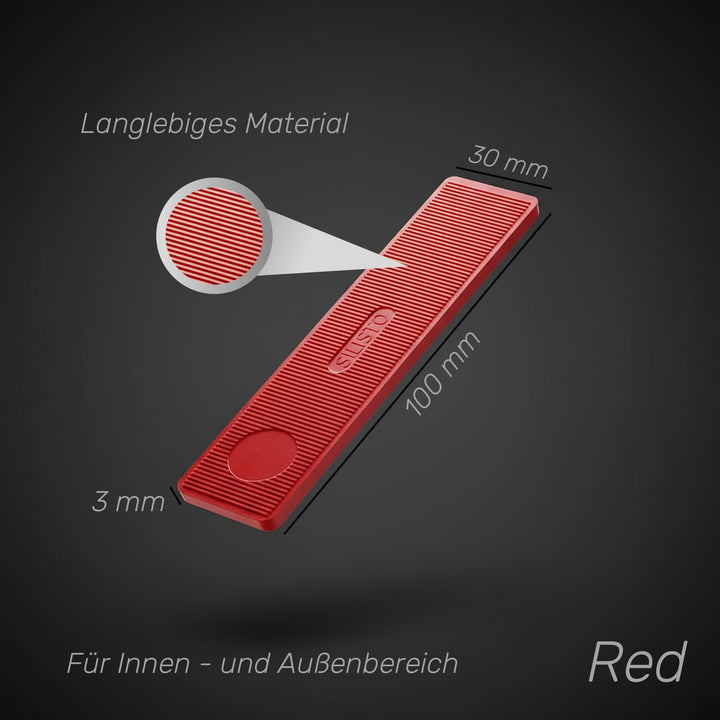 SILISTO Kunststoff Verglasungsklötze Abstandhalter Set mehrfarbig 100 x 30 x 1-6 mm, 600 Stück - Mad