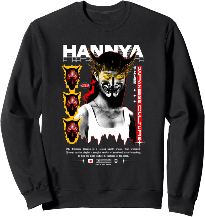 Japan Oni Hannya Demon - Sad Aesthetic Edgy Streetwear Sweatshirt