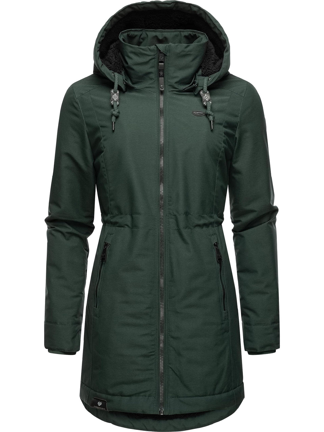 Ragwear Damen Wintermantel Warmer Parka lang wasserdicht mit Abnehmbarer Kapuze Dakkota XS-6XL S Dar