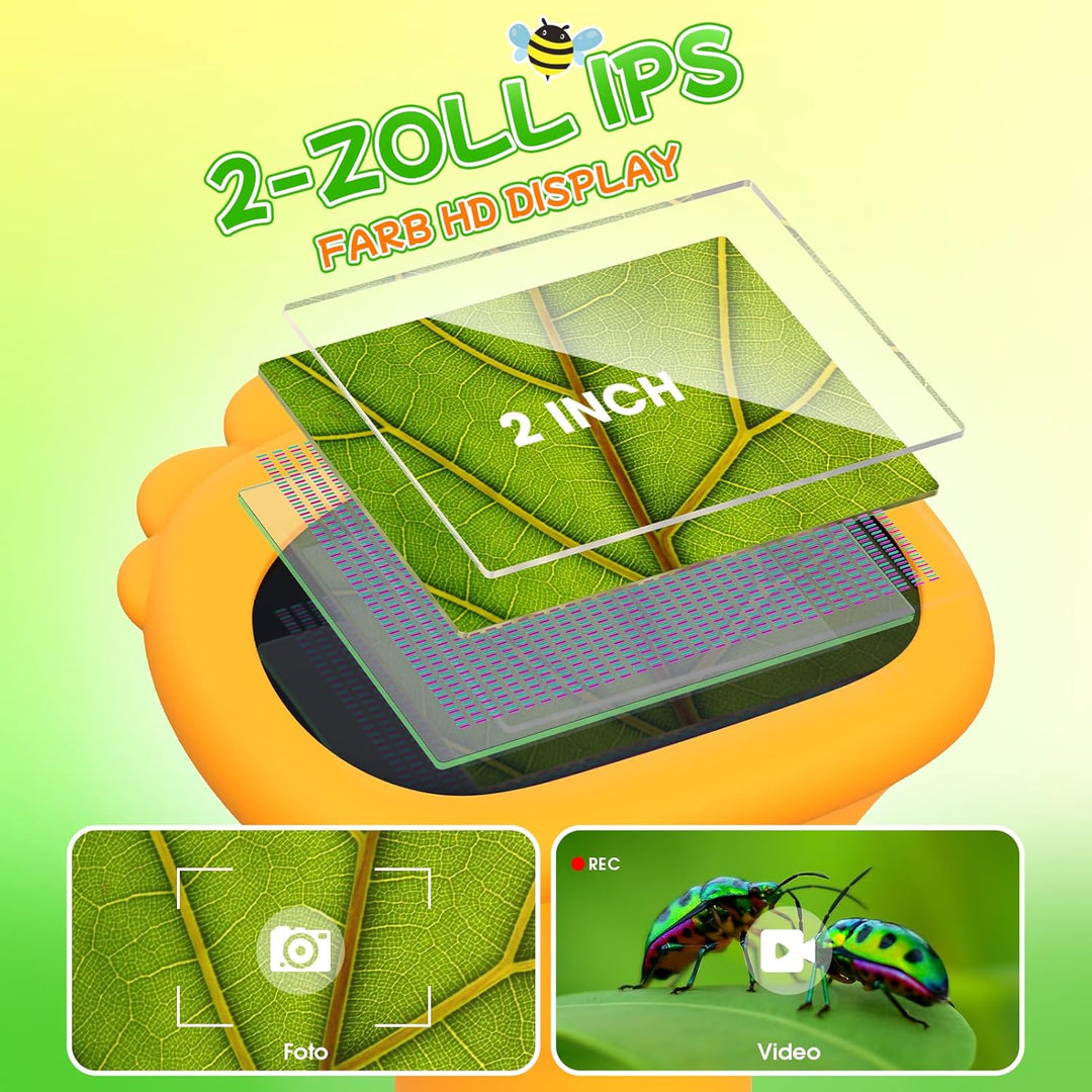 Handheld Kinder Mikroskop Outdoor Entdeckungs Set - Kinder Spielzeug ab 3-12 Jahre Jungen - 2" HD Di