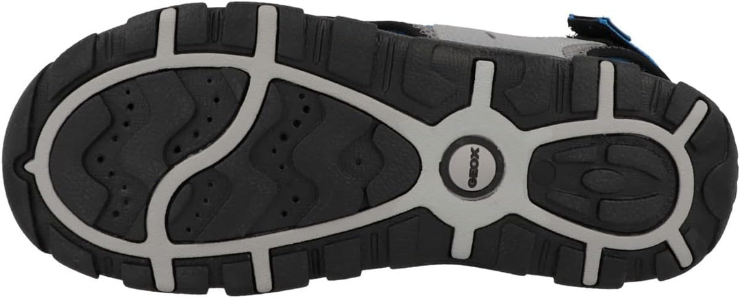 Geox Jungen Jr Strada Sandal 26 EU Dk Grey Lt Blue, 26 EU Dk Grey Lt Blue