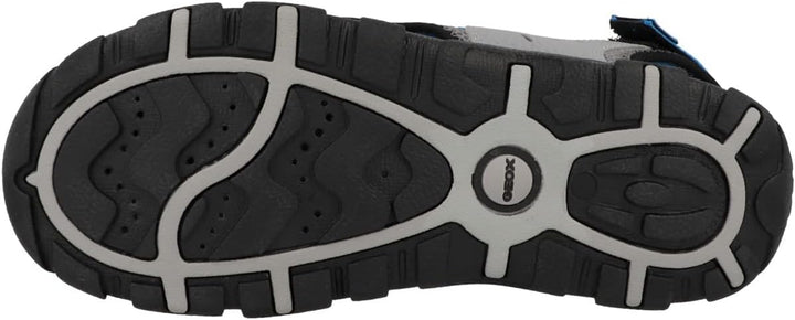 Geox Jungen Jr Strada Sandal 26 EU Dk Grey Lt Blue, 26 EU Dk Grey Lt Blue