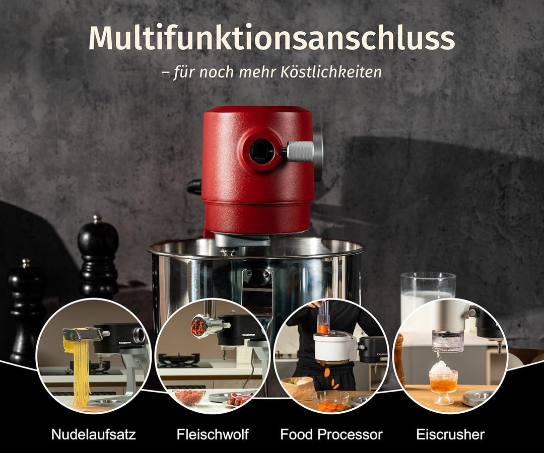 5L Vollmetall-Küchenmaschine,Pizzateig Knetmaschine,Teigmaschine mit leisem Kupfer-DC-Motor, 4 Edels