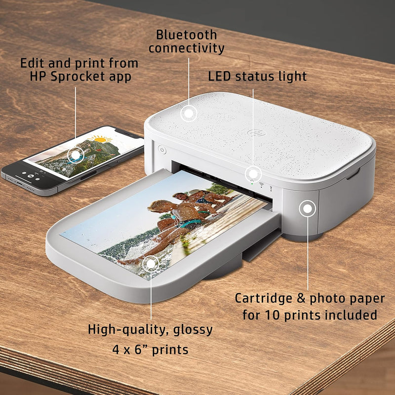 HP Sprocket Studio Plus WLAN-Drucker – Druckt 4x6-Zoll-Fotos drahtlos von Ihrem iOS- und Android-Ger