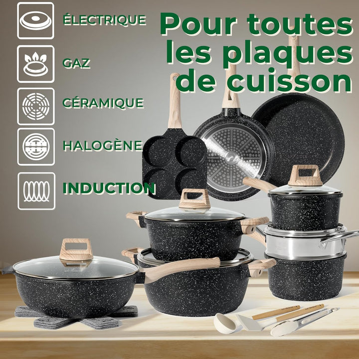 JUST PERFECTO Induktions Töpfe Set - Pfannenset mit deckel - Induktions Töpfe Set - töpfe & pfannen