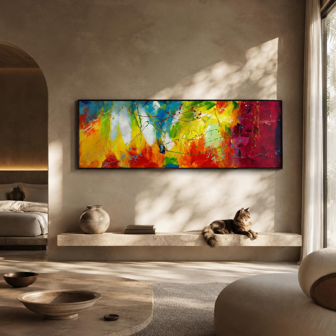 KunstLoft Leinwandbild | 100% HANDGEMALT | 150x50cm | Gemälde &