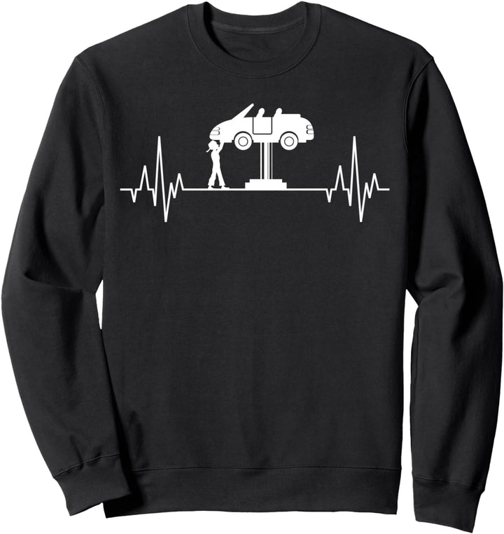 KFZ Mechaniker Herzschlag Arbeit Job Mechatroniker Werkstatt Sweatshirt
