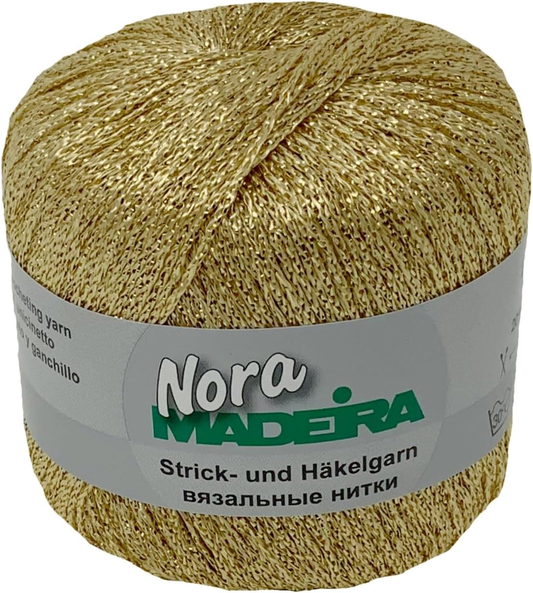 Häkelgarn Glitzergarn Strickgarn metallisiertes Haekelgarn Madeira Nora 5x25g Farbe 324 gold, 324 go