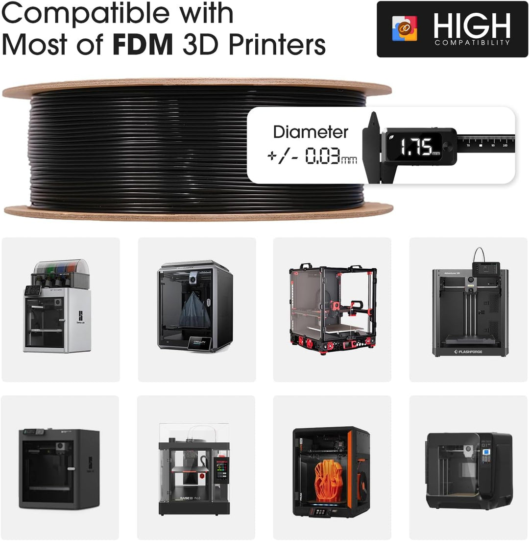eSUN PLA+ Filament 1.75mm, 3D Drucker Filament PLA Plus, Massgenauigkeit +/- 0.03mm, 1kg pro Spule,