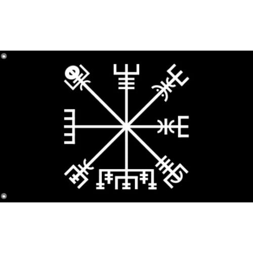 Vegvisir-Flagge, einzigartiger Designdruck, hergestellt in der EU (90 x 150 cm)