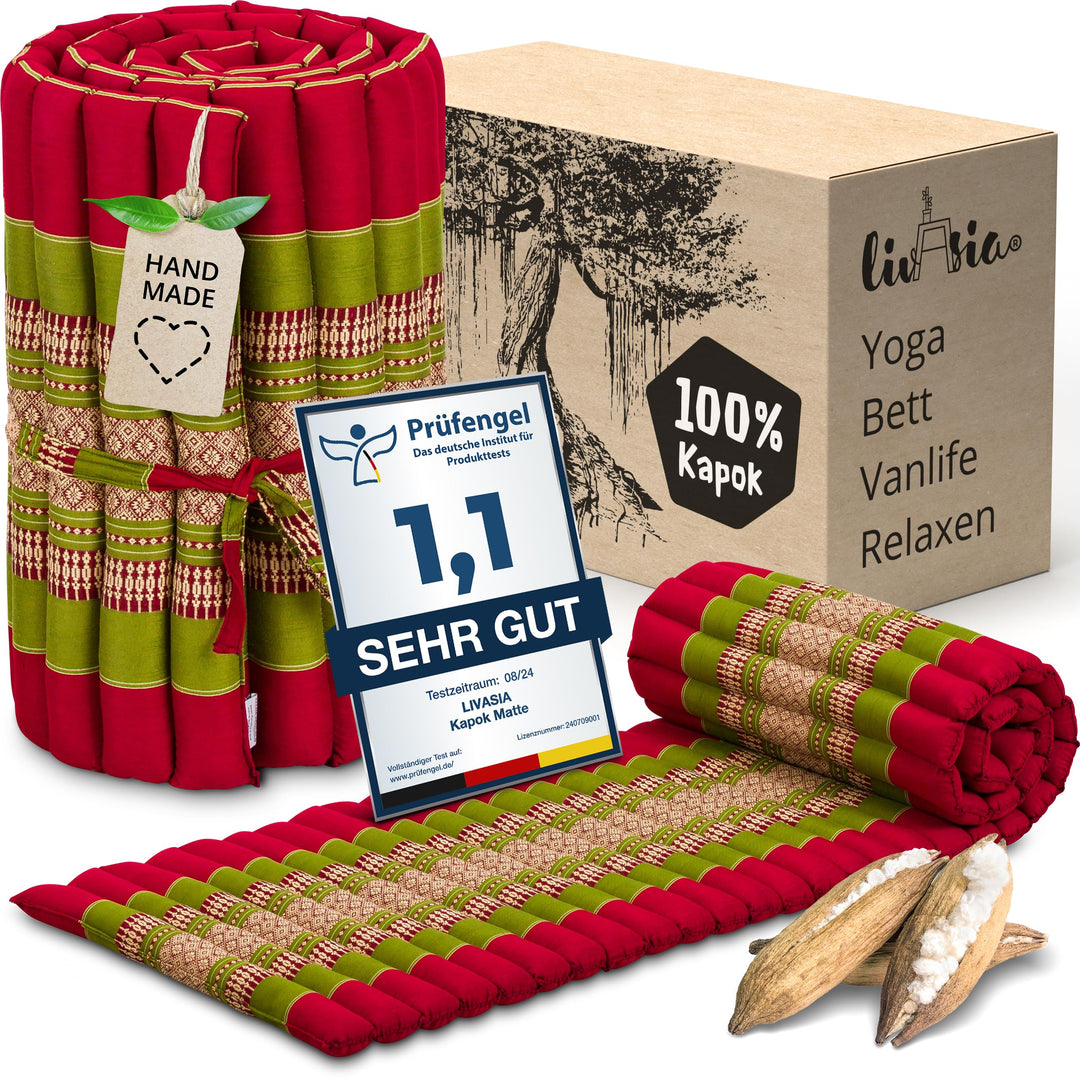 livasia Rollmatte Rollmatratze L-200x110x4,5cm, Gästebett Gästematratze 1 Person, Reisebett Kofferra
