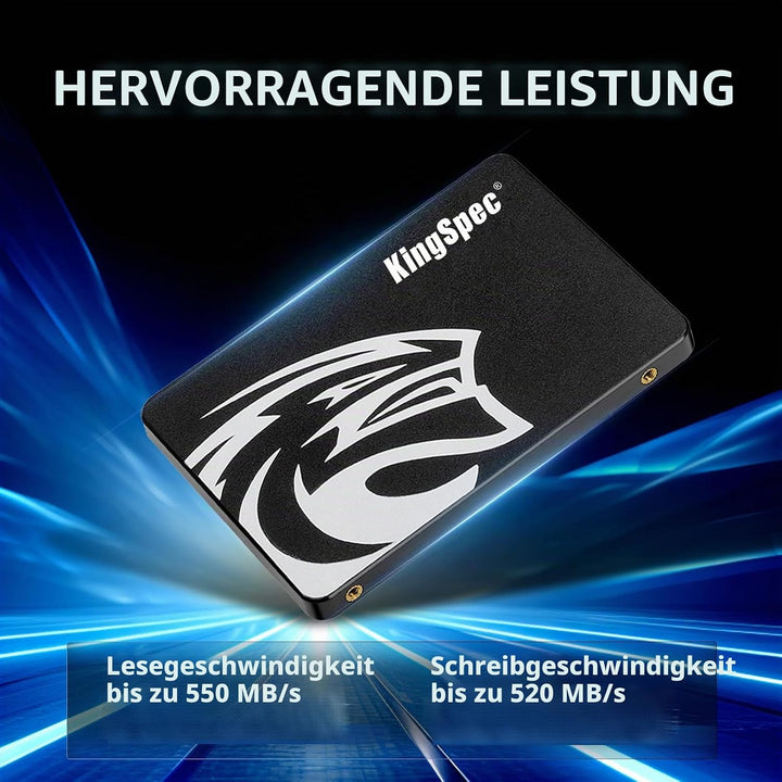 KingSpec 512GB 2 5 Zoll SATA SSD, 2.5 inch SATA III 6Gb/s Interne Solid State Festplatte - 3D NAND F