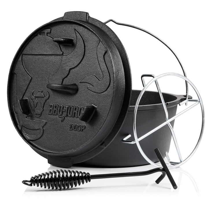 BBQ-Toro Dutch Oven Premium Serie I bereits eingebrannt - preseasoned I Verschiedene Grössen I Gusse
