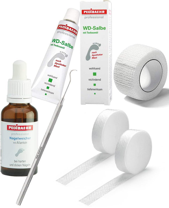 Kosmetex Wattehaken, PediBaehr Nagelweicher, WD Salbe, 2x Tamponade, 1x flexible Zehenbinde, Nagel e