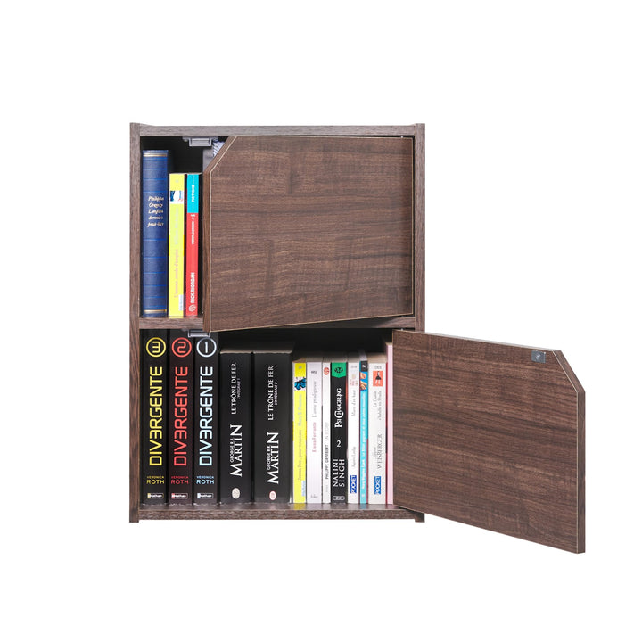 Iris Ohyama, Bücherregal, Möbel mit 2 Türen und 2 Regalen, Einfache Montage, Design, Modular, Büro,