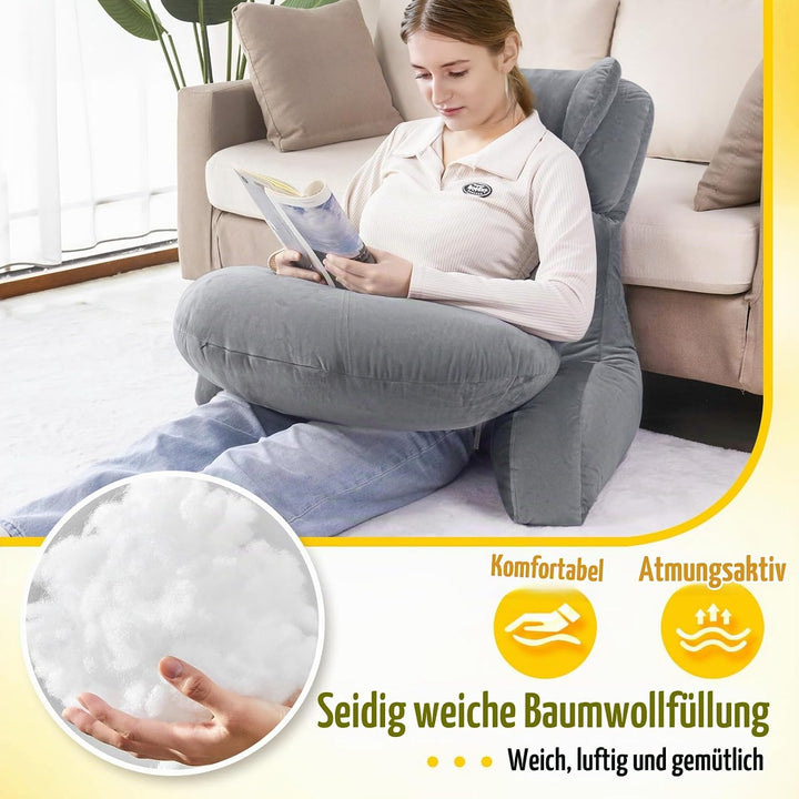 AS AWESLING Lesekissen &amp; Gaming-Kissen mit Rückenstütze - Nacken- und Lendenkissen für Bett, Sofa, B