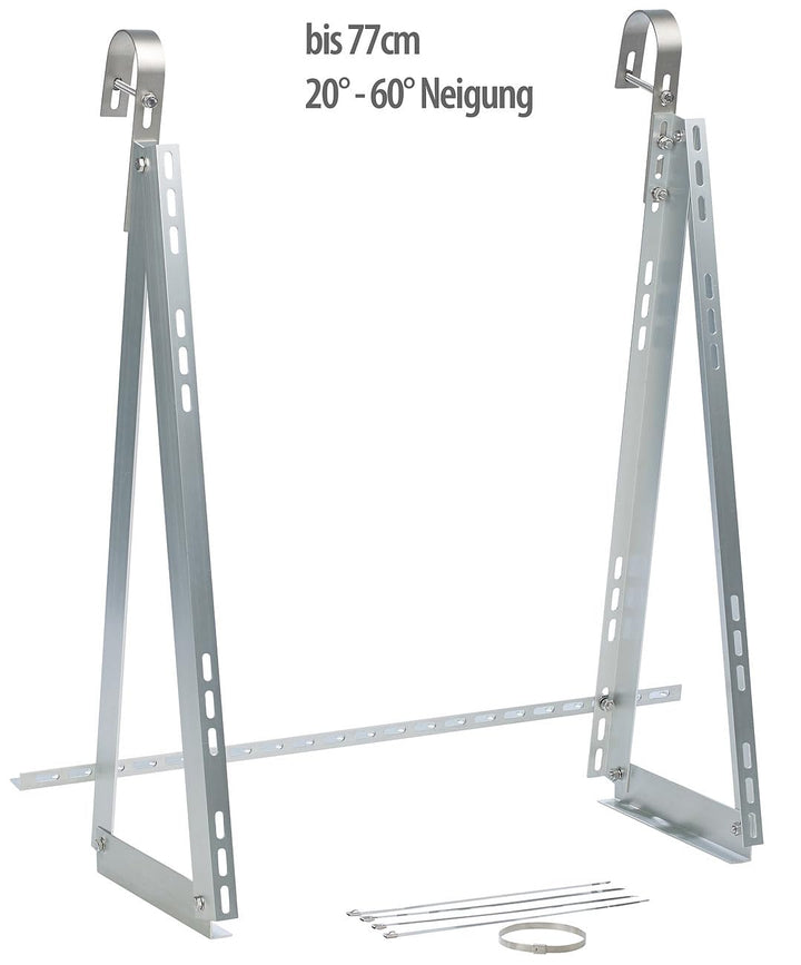 revolt Halterung Photovoltaik: Balkongeländer-Halterungen für Solarmodule bis 77cm, 20° - 60° Neigun