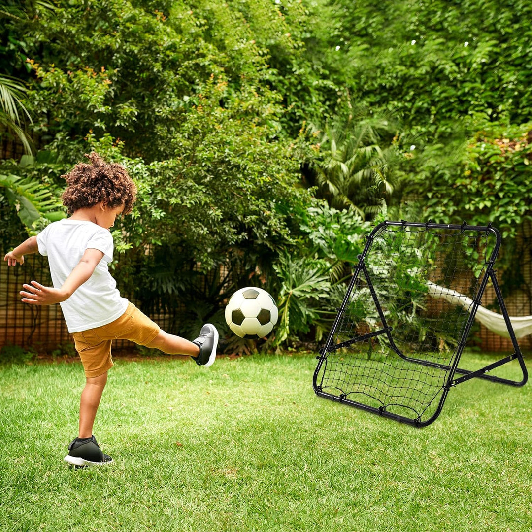 100×100cm Fussball Rebound Netz - Verstellbare 5-Winkel Faltbare & tragbare Rückprallwand, Stabiler