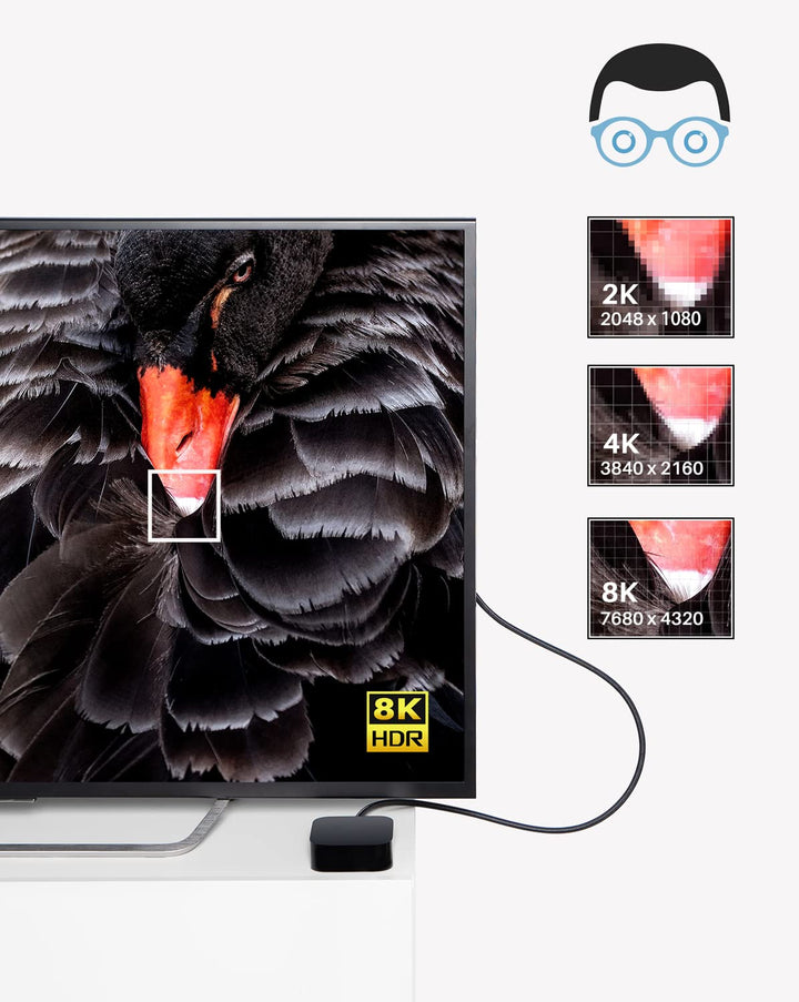 Thunderbolt 4 - 90° Winkel Kabel, Unterstützt 4k 8K HD Display, 40 Gbit/s Datentransfer, Monitorkabe