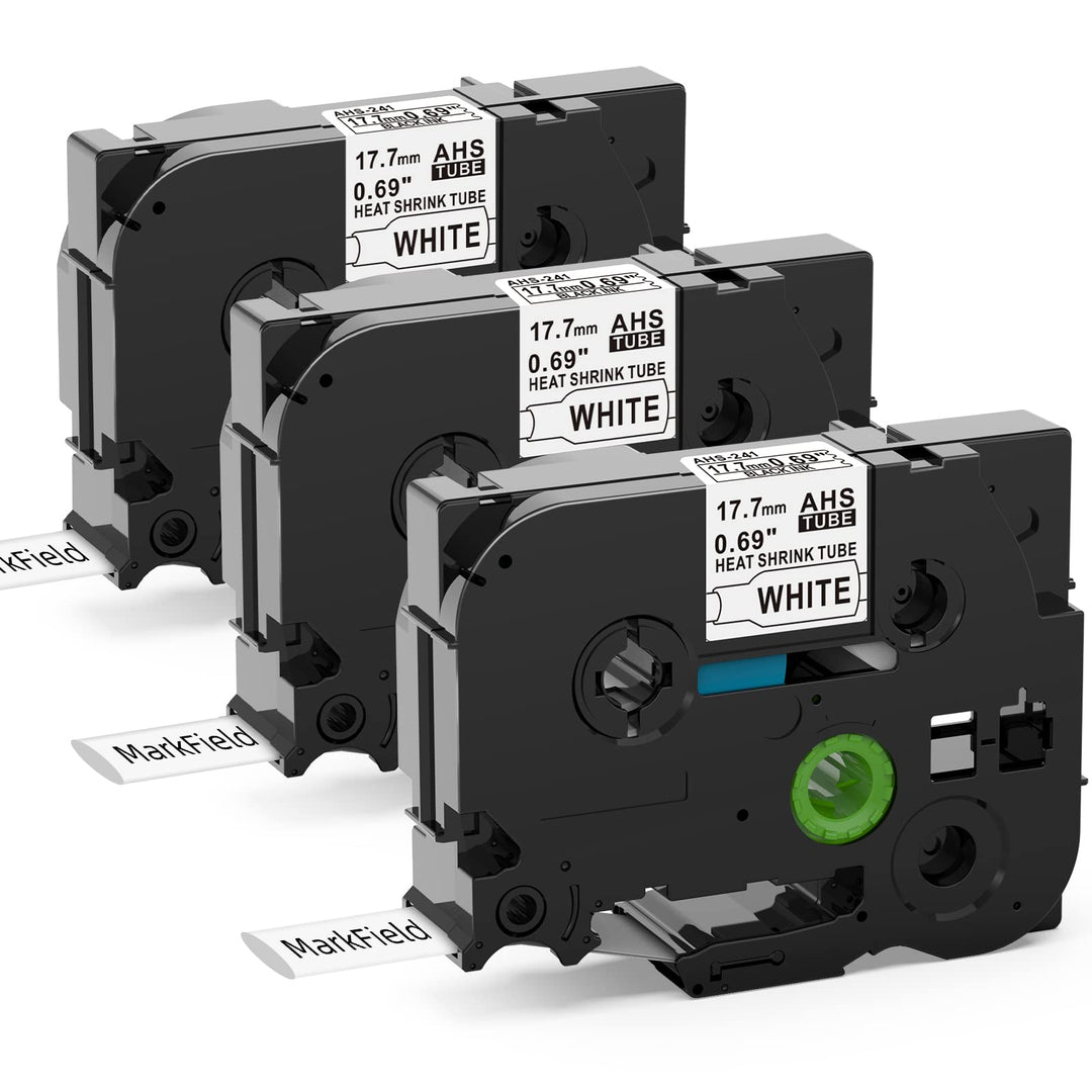 3x Kompatibel mit Brother P touch HSe-241 17.7mm Schrumpfschlauch Bänder | MarkField HS-241 HSe241 S