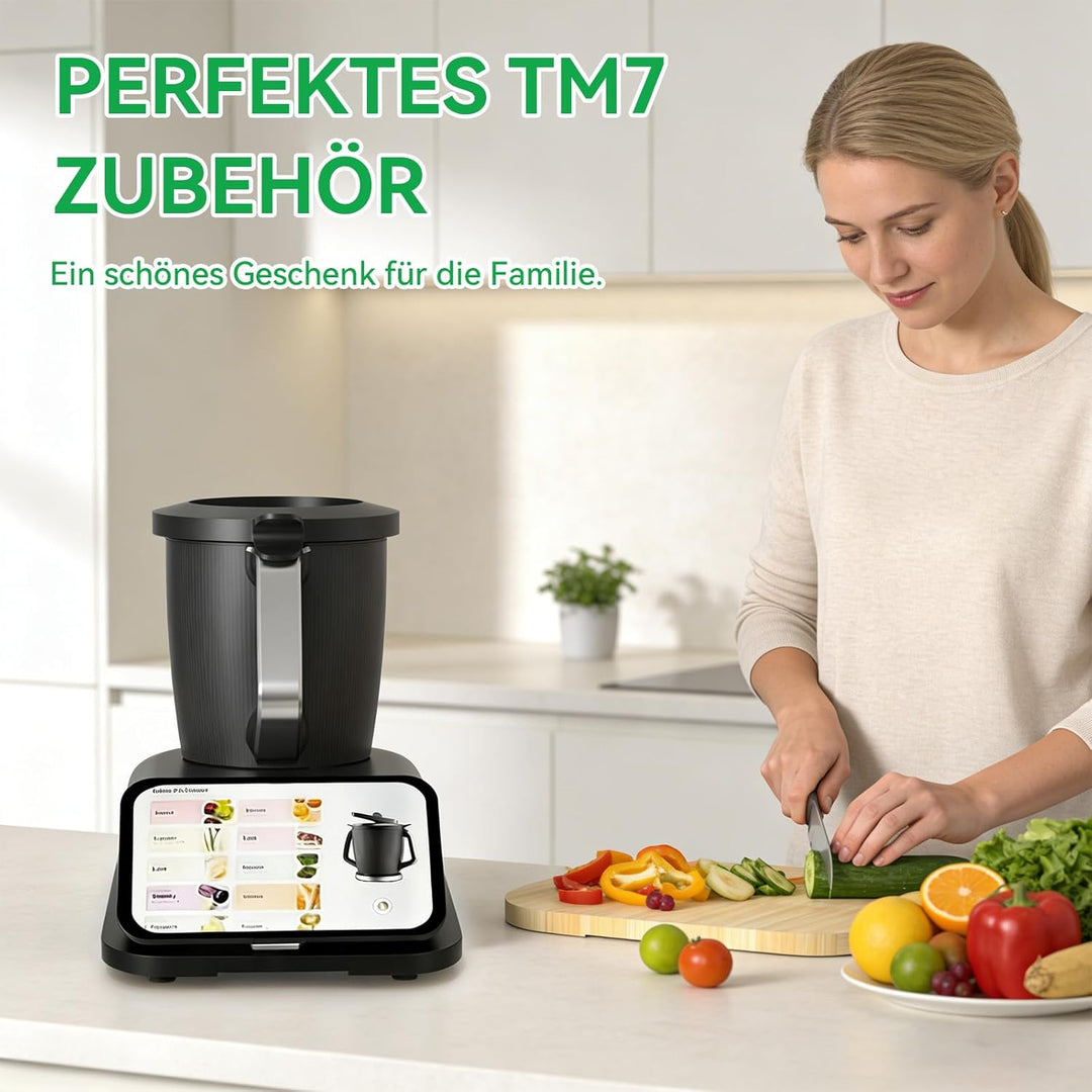 Gleitbrett für Thermomix TM7, Brett für Thermomix mit Rollen & Gummifüssen, Thermomix TM7 Rollbrett