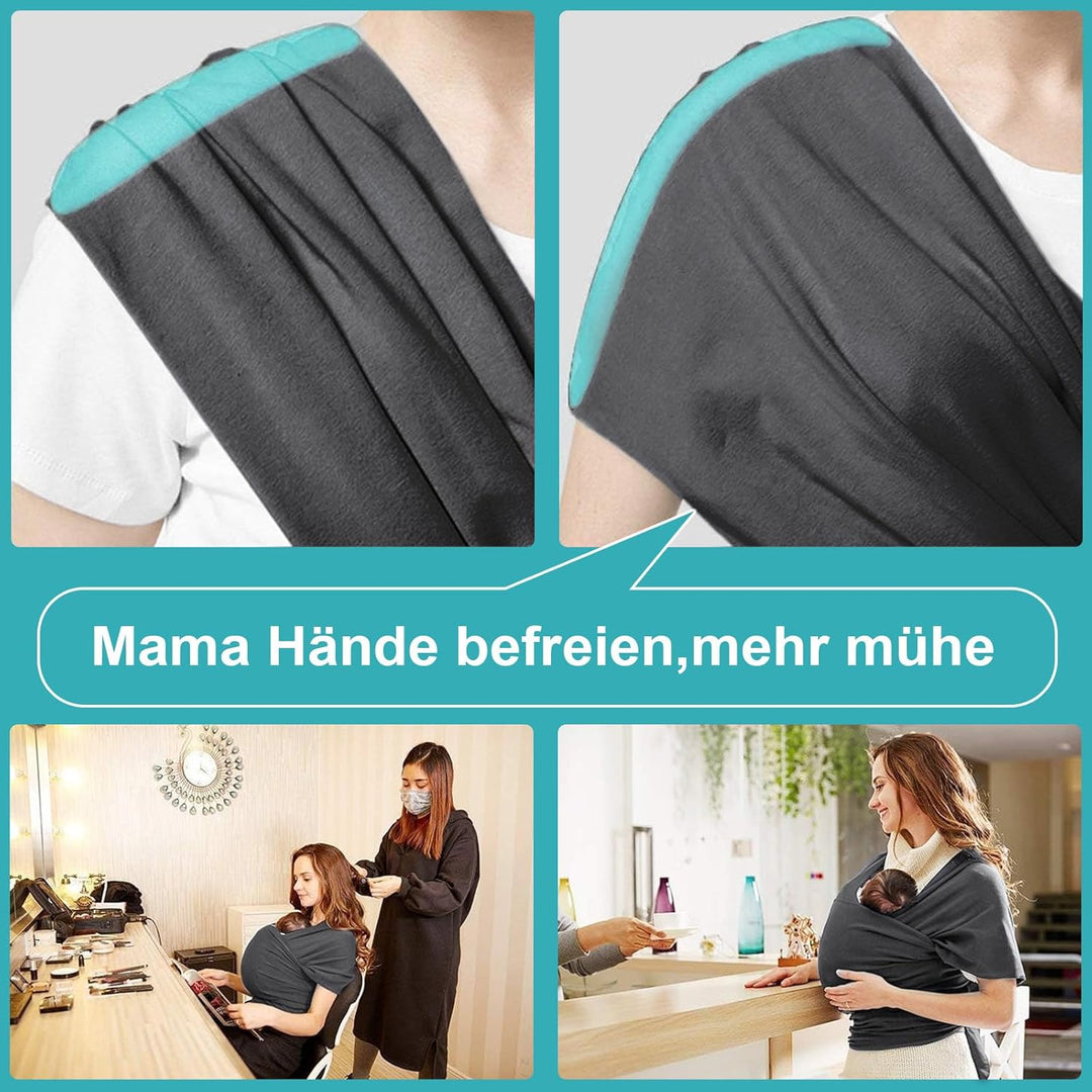 Tragetuch elastisch für Neugeborene und Kleinkinder, Babytragetuch Kindertragetuch Baby Bauchtrage S