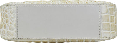 Anuschka Women's Hobobag aus Echtleder, handbemalt, kleine Grösse Croco Embossed Cream Gold, Croco E