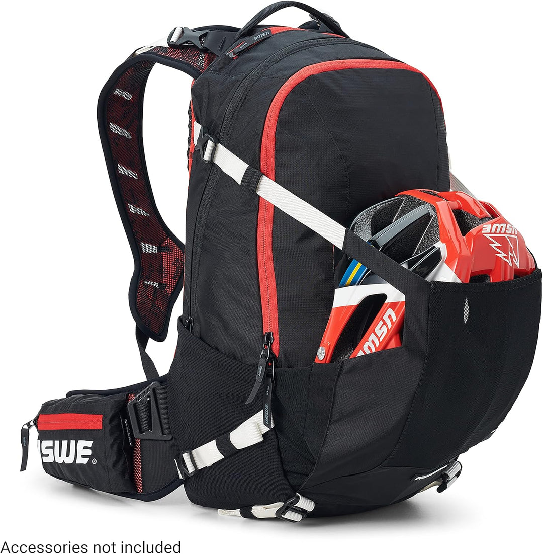 USWE Flow - Backpack with Back Protector, for Bike, Mountainbike, MTB and E-MTB Flow 16 Schwarz, Flo