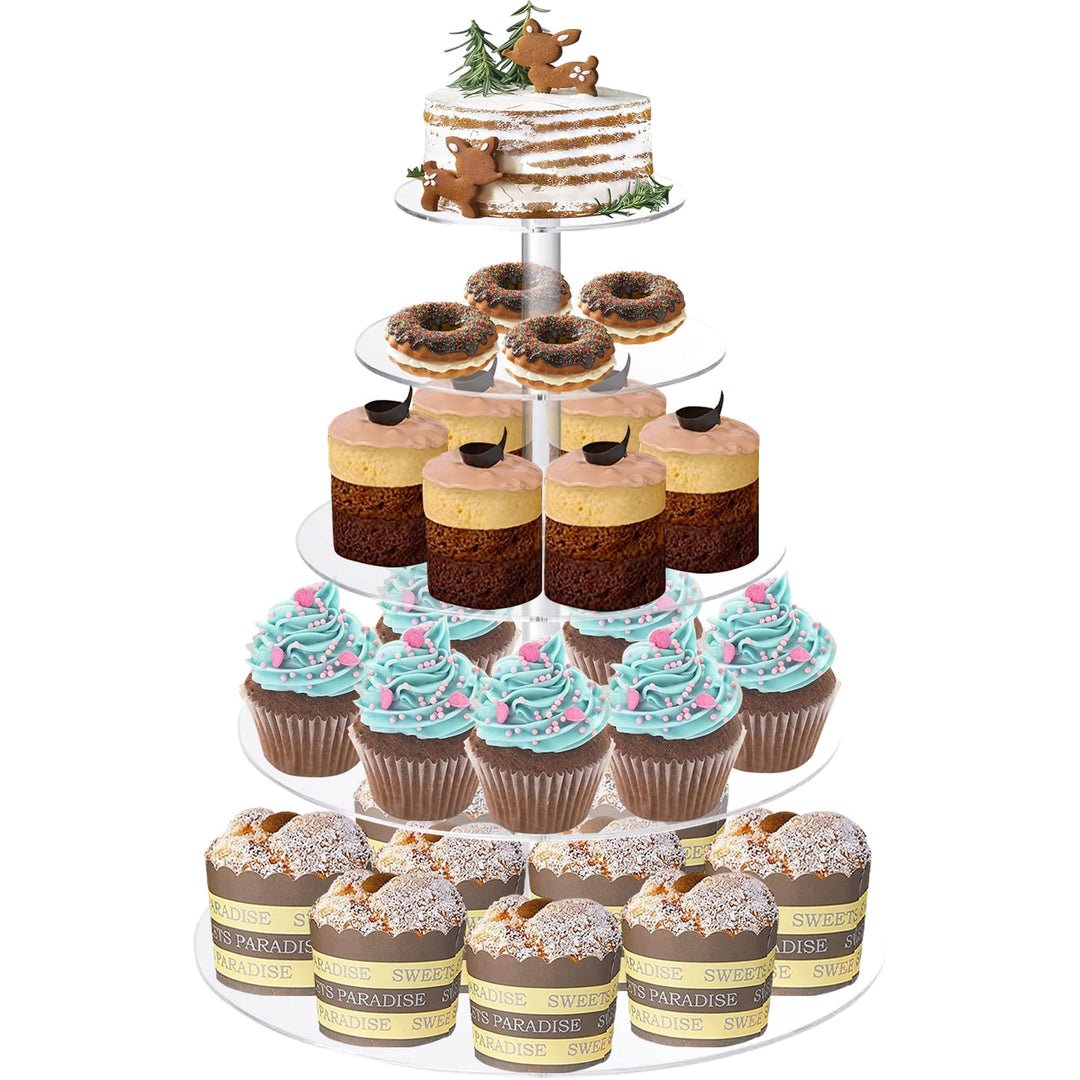 Lighterday 5 Etagen Etagere Acryl Tortenständer Cupcake Ständer Cake Stand Kuchenständer,Donut Cupca