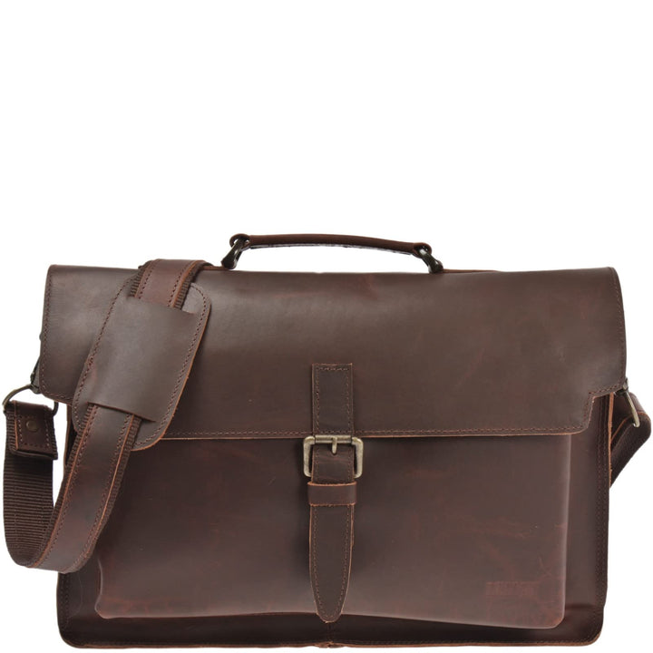 LECONI Collegetasche Echt-Leder Retro Damen + Herren Messenger Bag Unisex DIN A4 Aktentasche Schulta