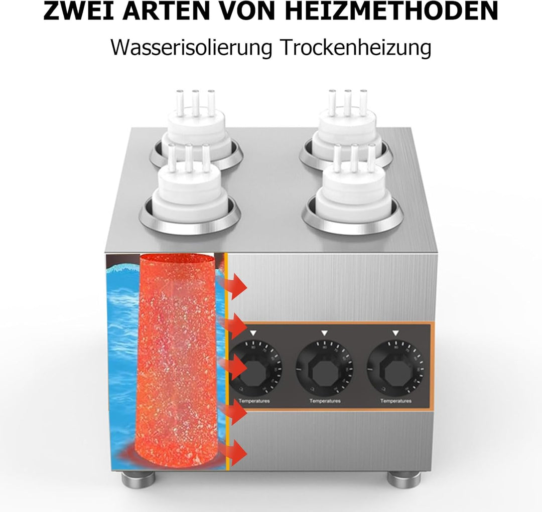 Kommerzieller Elektrischer Sossenwärmer mit 4 Quetschflaschen, kommerzieller elektrischer Käsesossen