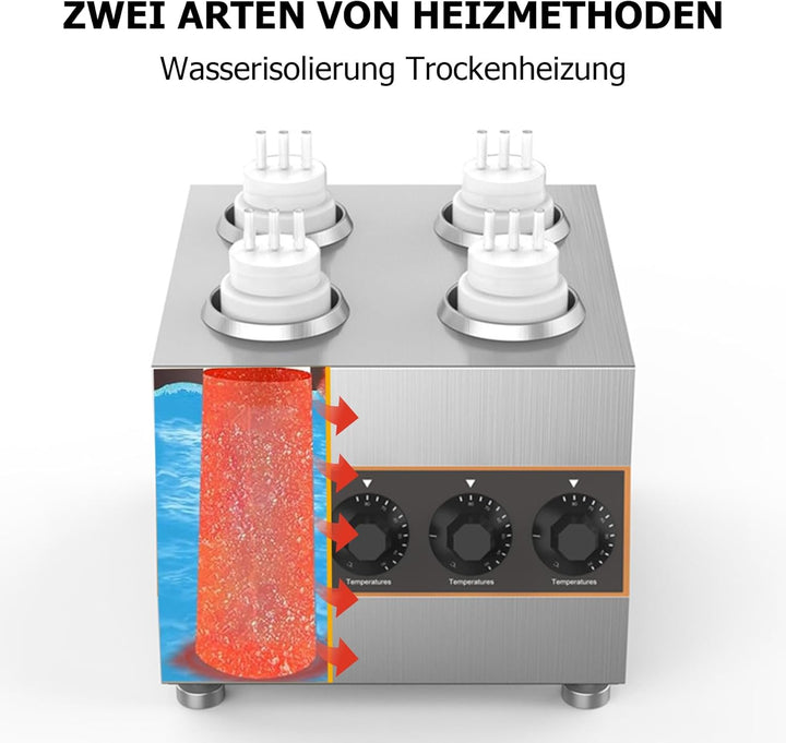 Kommerzieller Elektrischer Sossenwärmer mit 4 Quetschflaschen, kommerzieller elektrischer Käsesossen