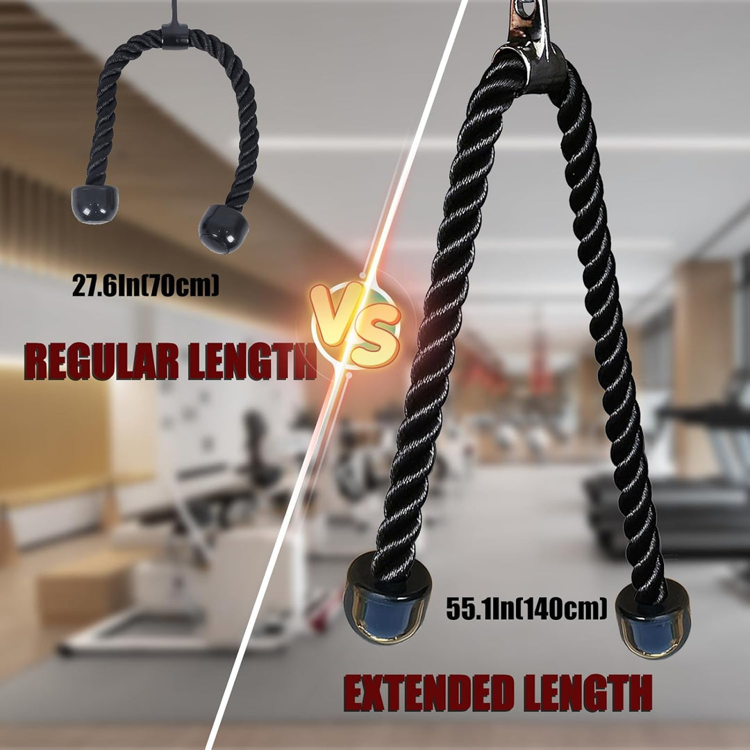 KORIKAHM langes Triceps Seil, Seil Pull Down Befestigung 120/140/160cm, Tricep Pull Down Seil für Ho