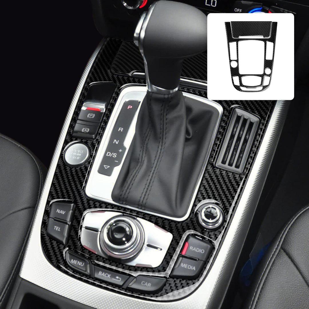 Auto Kohlefaser Schaltknauf Schalthebel Cover Trim Kompatibel mit Audi A4 B8 A5 S4 S5 Q5 RS4 RS5 Zub