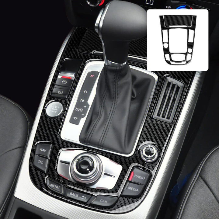 Auto Kohlefaser Schaltknauf Schalthebel Cover Trim Kompatibel mit Audi A4 B8 A5 S4 S5 Q5 RS4 RS5 Zub