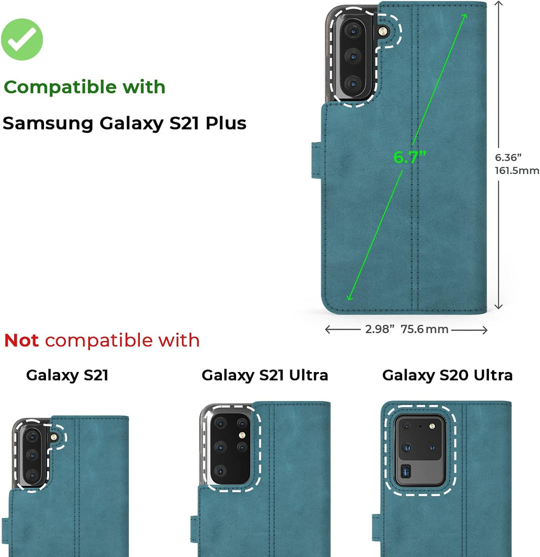 Snakehive Galaxy S21 Plus 5G Hülle Leder | Stylische Handyhülle mit Kartenhalter & Standfuss | Handy