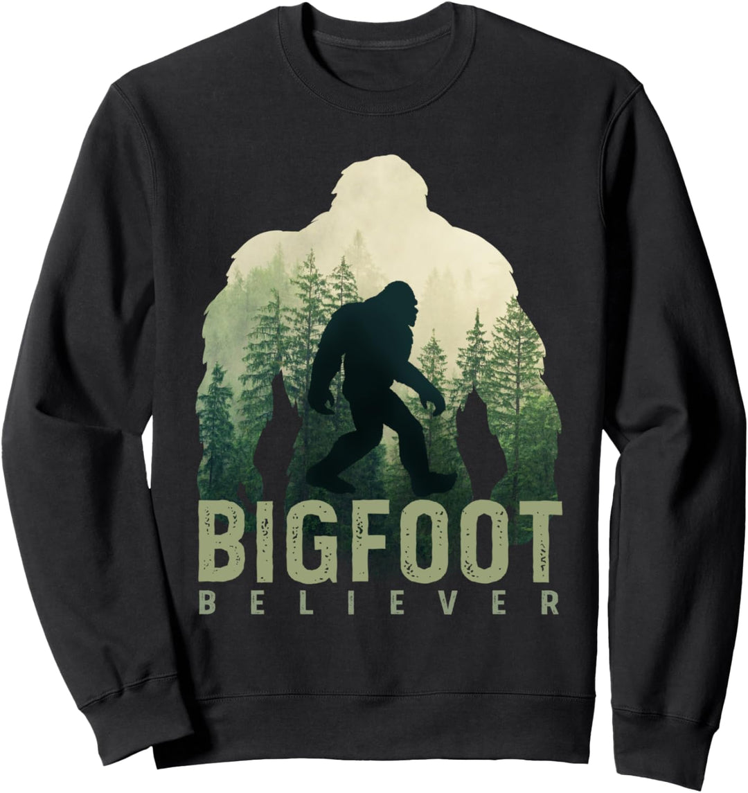 Sasquatch Yeti Figur Natur Doppelbelichtung Bigfoot Sweatshirt